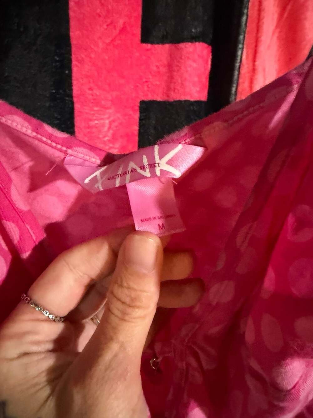 Vintage Victoria's Secret PINK Polka Dot Ruffle Slip Sleep Dress with Logo Charm - Picture 2 of 5